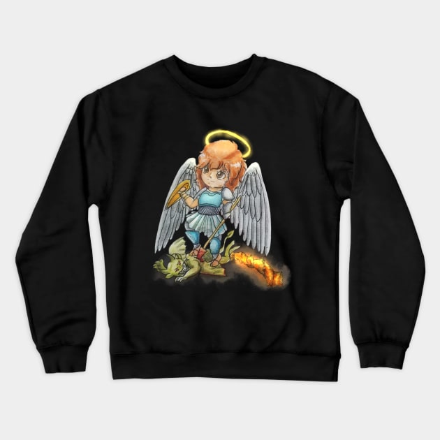 Saint Michael Chibi Crewneck Sweatshirt by TheRoyalShiny